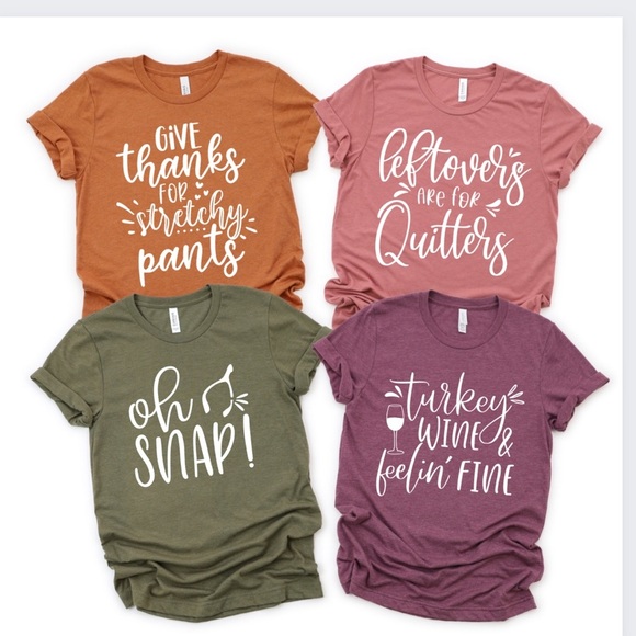 Tops - Funny Family Thanksgiving Short Sleeve Tee Shirt S-3X